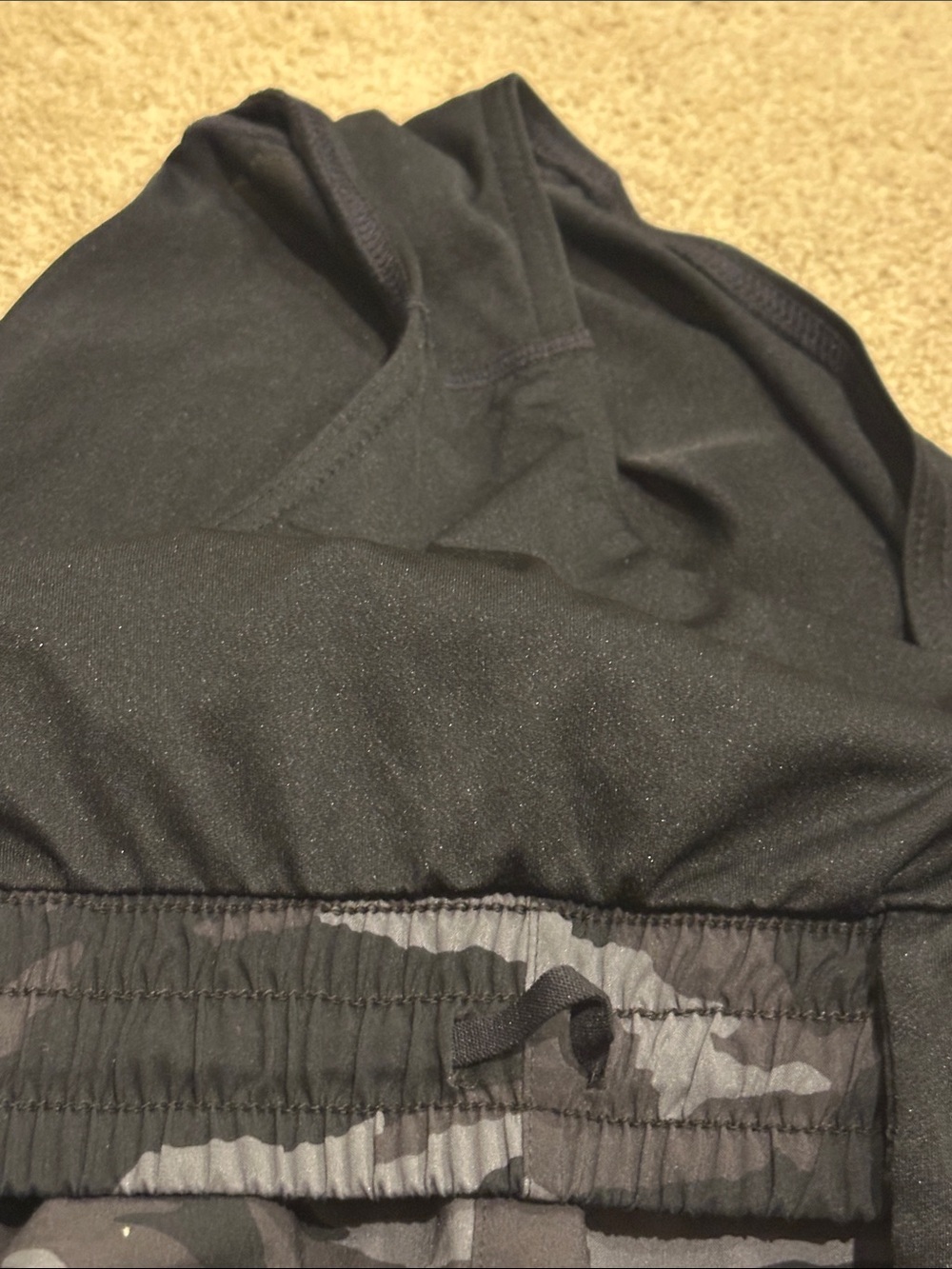 Athleta Black & Gray Camo Running Shorts - Picture 4 of 6